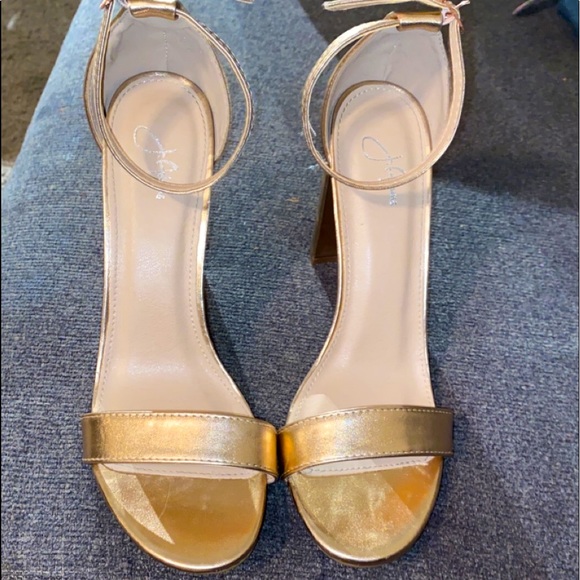 J.Adams rose gold wide heel single strap. - Picture 1 of 2